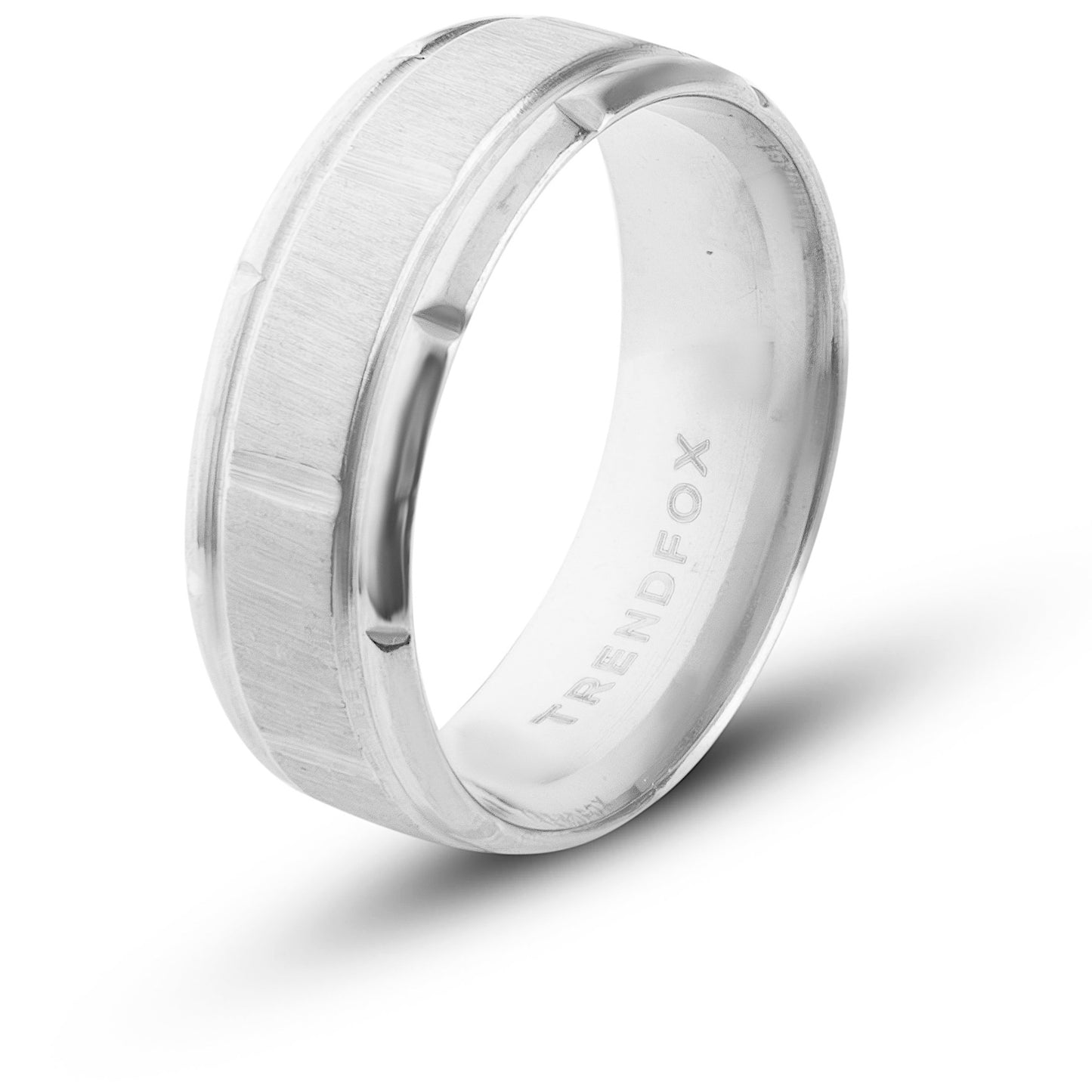 Ring met Geometrische Versiering - Zilver Kleurig - Staal