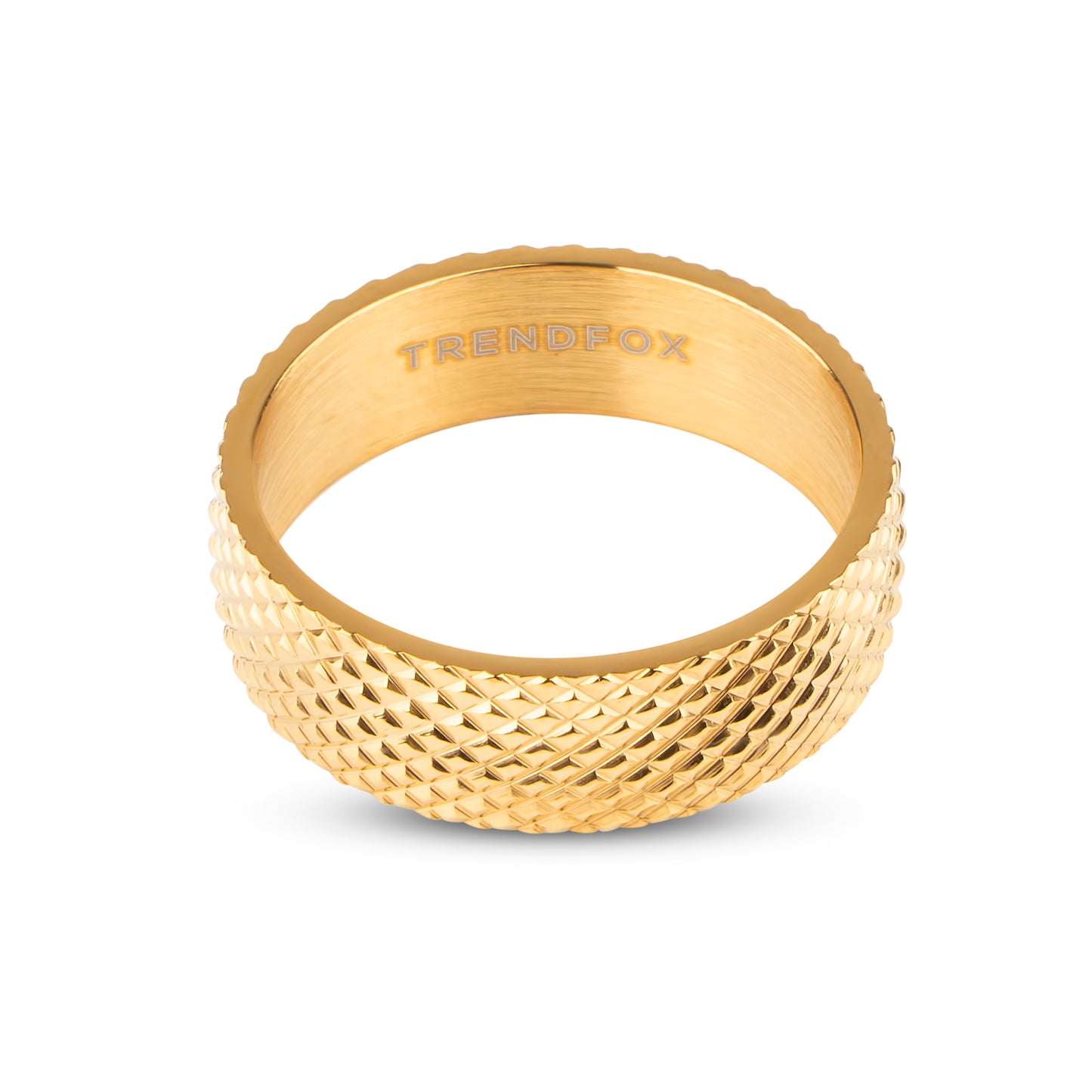 Gekartelde Ring - Goud Kleurig - Staal