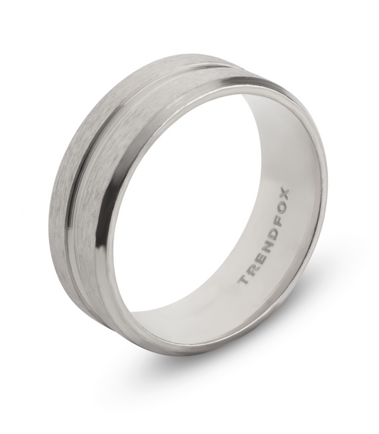 Minimalist Ring met Streep - Zilver kleurig - Staal