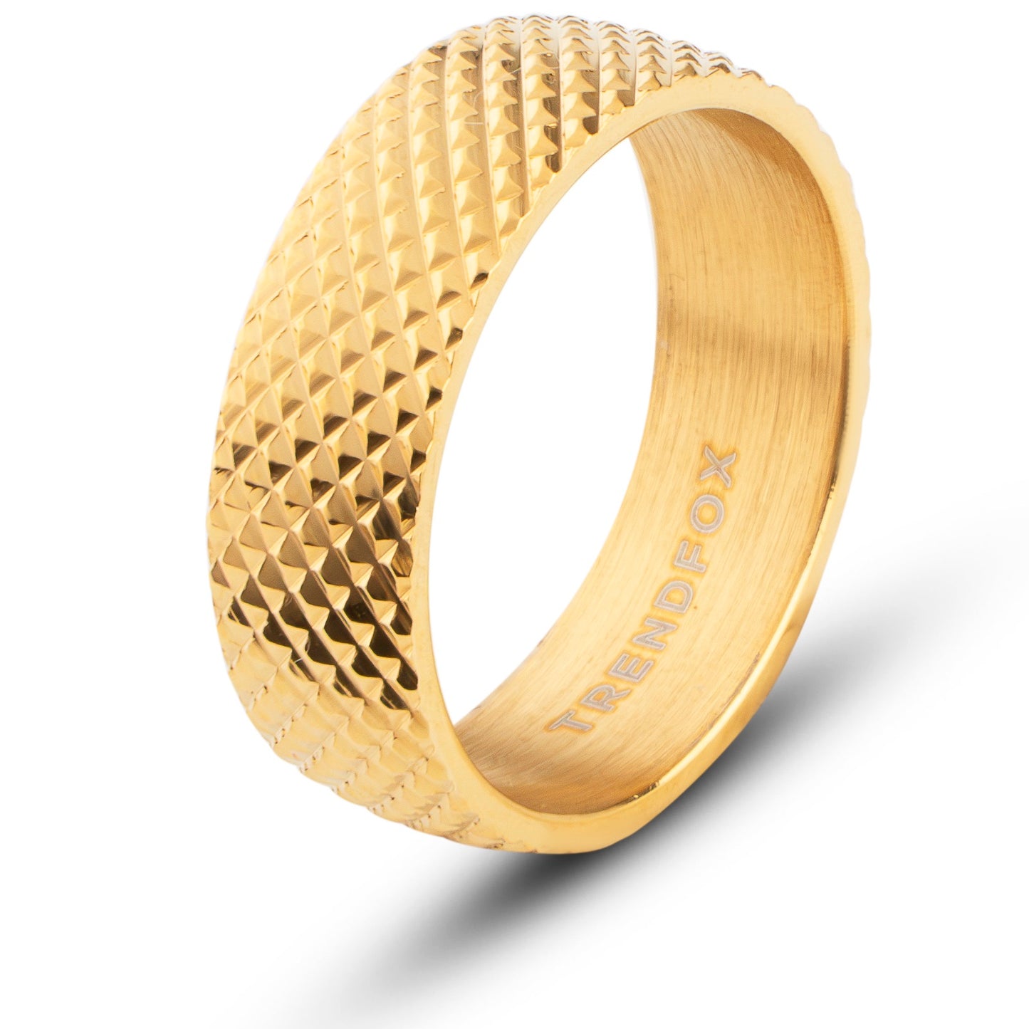 Gekartelde Ring - Goud Kleurig - Staal