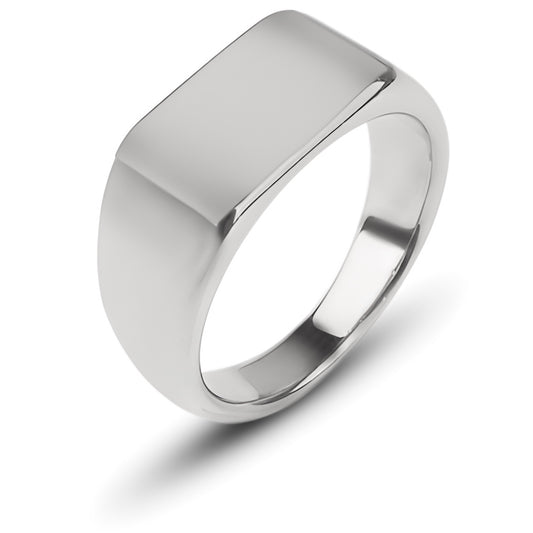 Zegelring Rechthoekig - Zilver kleurig - Staal