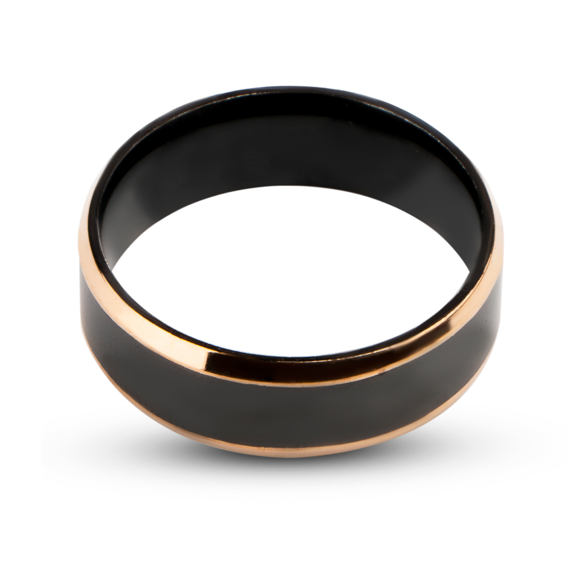 Zwarte Ring met Goud Kleurige Rand - Staal