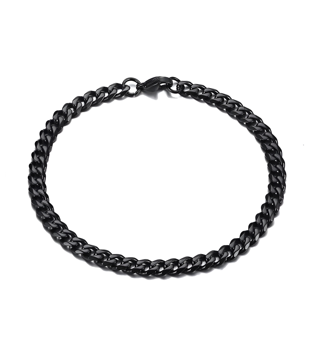 Cuban Link Armband - Dikke Schakels - Zwart - Staal