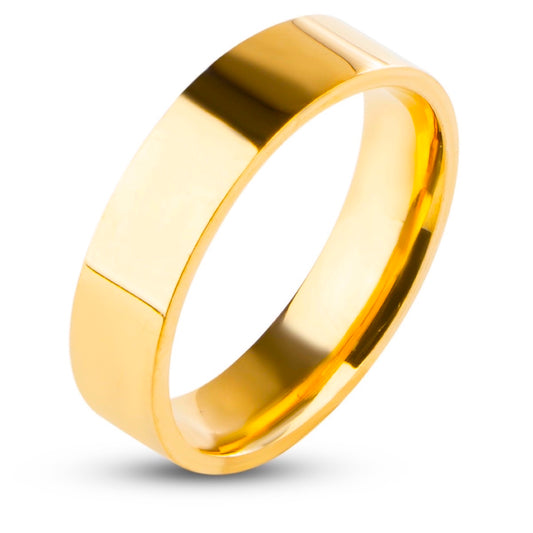 Hoogglans Gepolijste Ring - Goud Kleurig - Staal