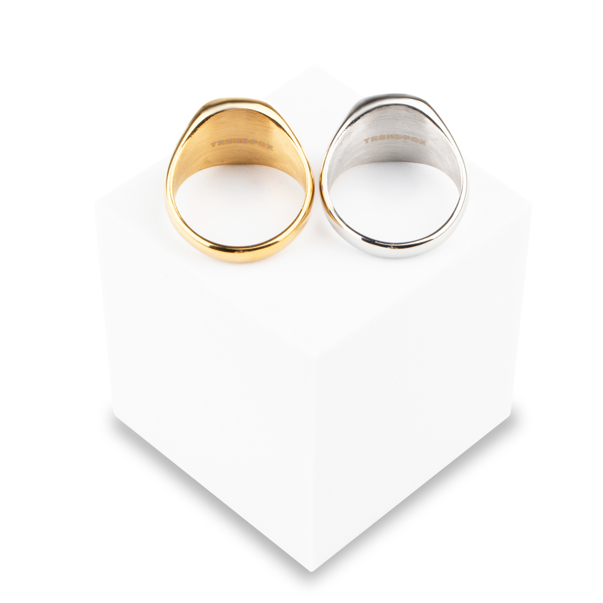 Zegelring met Zwarte Steen - Goud Kleurig - Staal