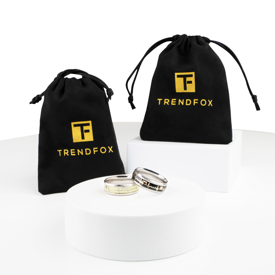 Hartslag Ring - Glow in the Dark - Staal