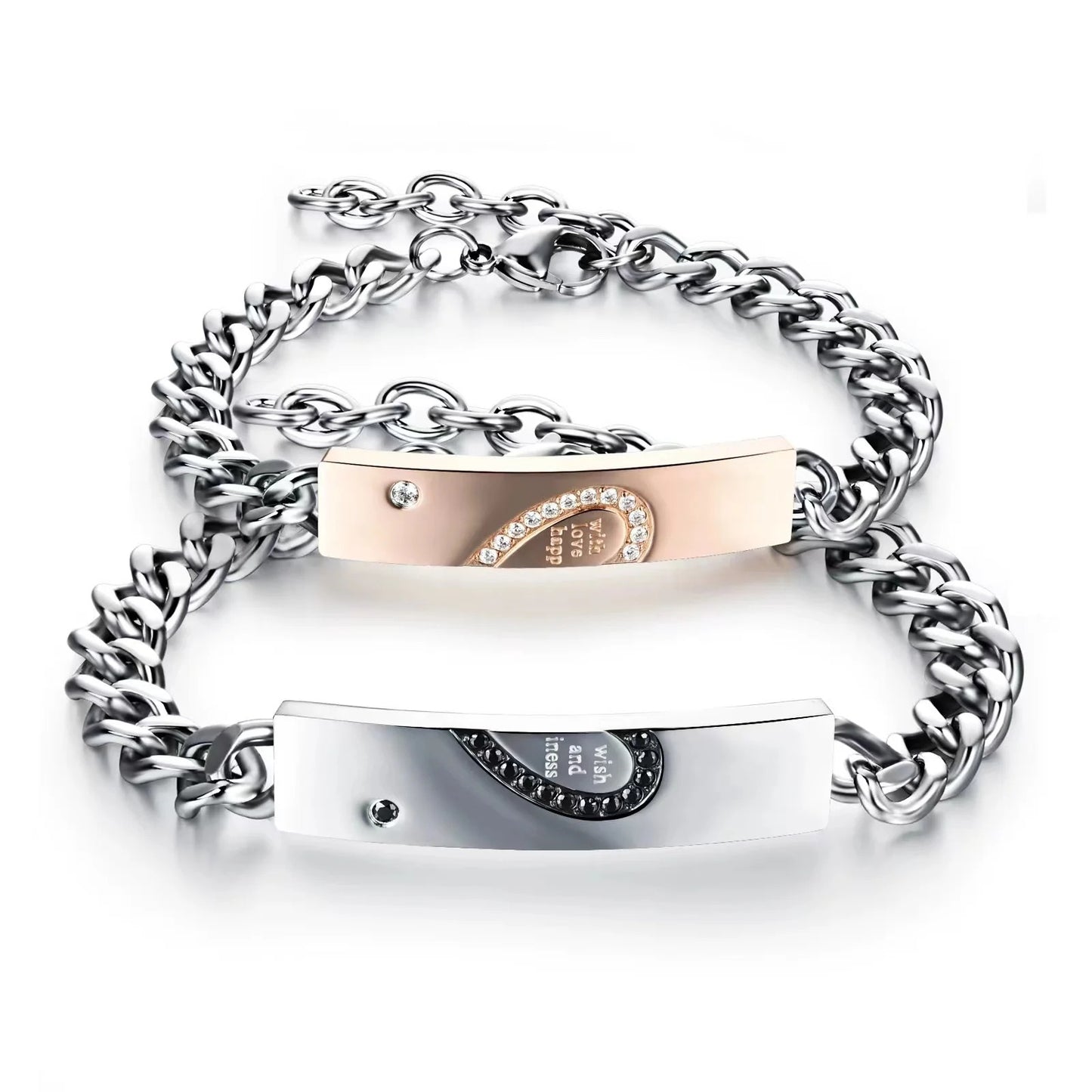 Love and Happiness - Hem en Haar Armband Set