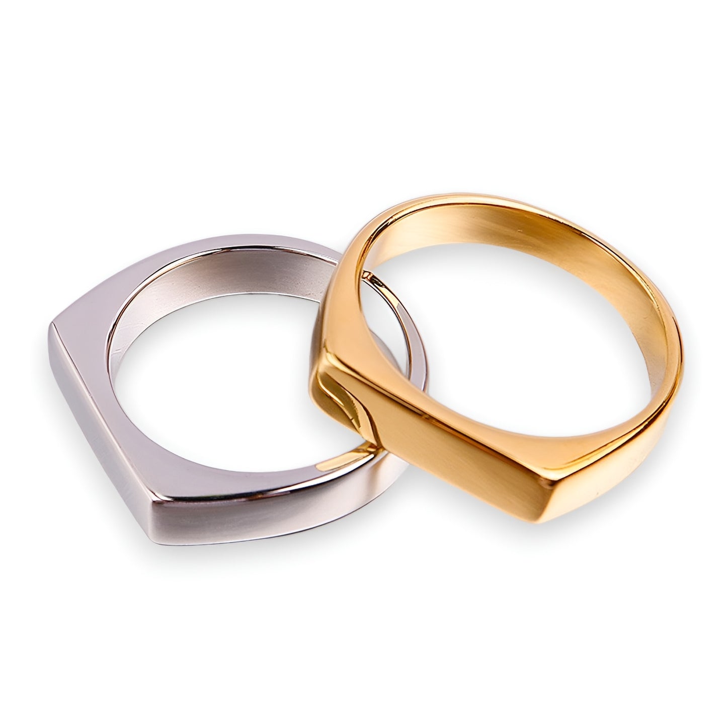 Zegelring Smal - Zilver kleurig - Staal