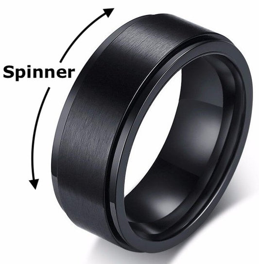 Anxiety Ring - Fidget Spinner - Zwart - TrendFox