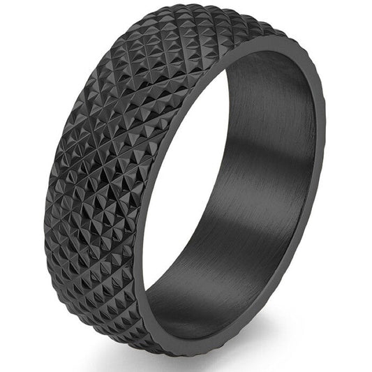 Gekartelde Ring - Zwart - TrendFox