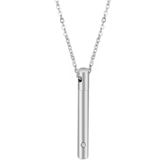 Ketting met Afsluitbare Urn Hanger (smal) - Zilver Kleurig - TrendFox