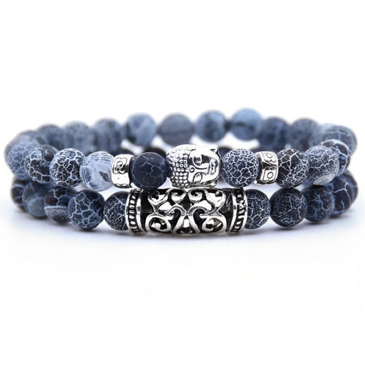 Kralen Armband met Buddha Beeld - Mat Blauw - TrendFox