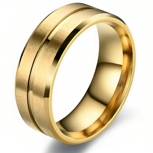 Minimalist Ring met Streep - Goud Kleurig - TrendFox