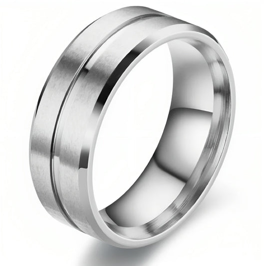 Minimalist Ring met Streep - Zilver kleurig - TrendFox