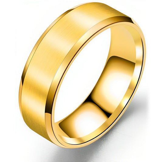 Minimalistische Ring met Strak Gepolijste Rand - Goud Kleurig - TrendFox