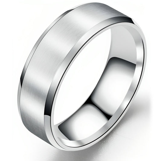 Minimalistische Ring met Strak Gepolijste Rand - Zilver Kleurig - TrendFox