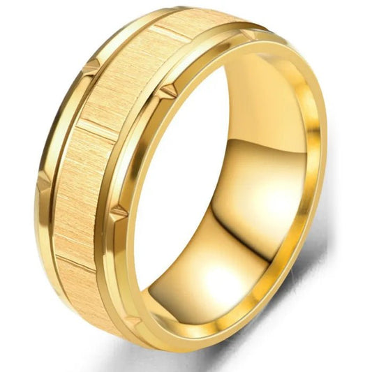 Ring met Geometrische Versiering - Goud Kleurig - TrendFox