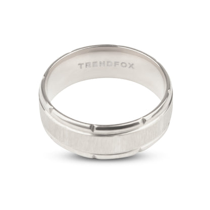 Ring met Geometrische Versiering - Zilver Kleurig - Staal