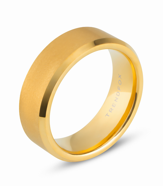 Tungsten Ring Heren Goud Kleurig - Wolfraam Carbide