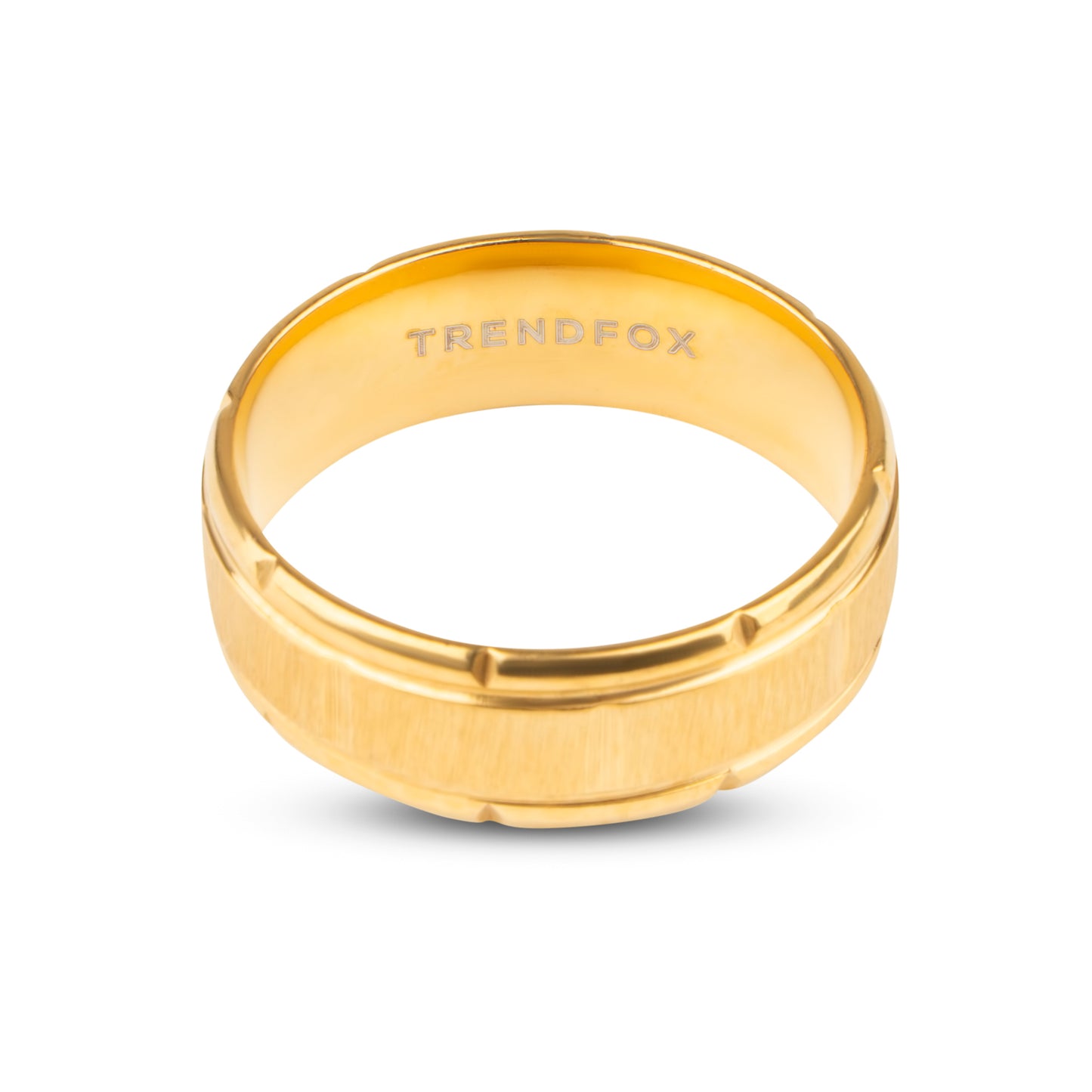 Ring met Geometrische Versiering - Goud Kleurig - Staal
