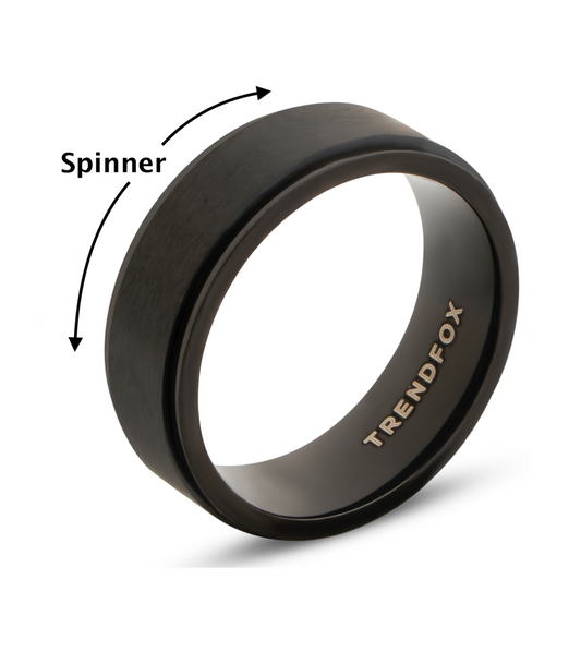 Anxiety Ring / Fidget Spinner - Zwart - Staal