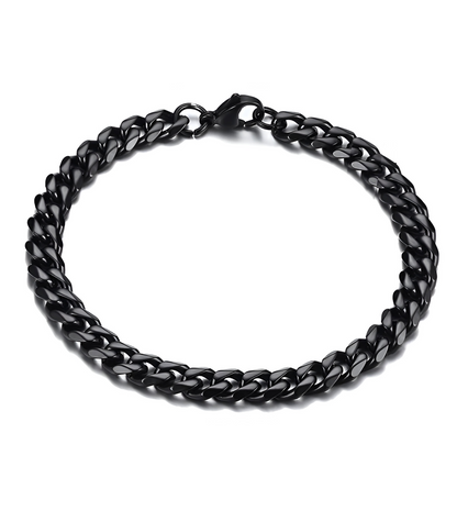 Cuban Link Armband - Dikke Schakels - Zwart - Staal