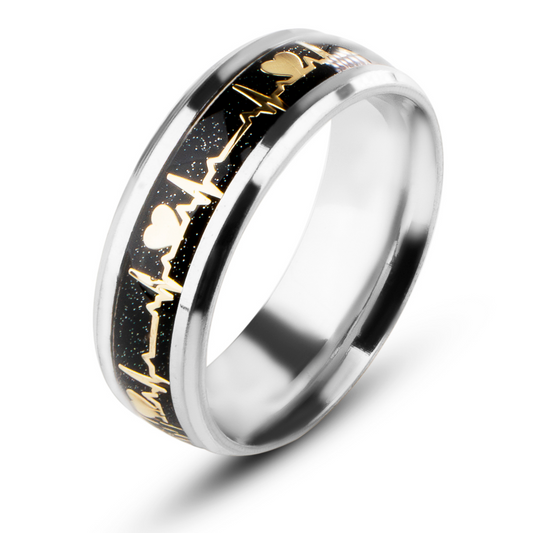 Hartslag Ring - Carbon Inleg - Staal