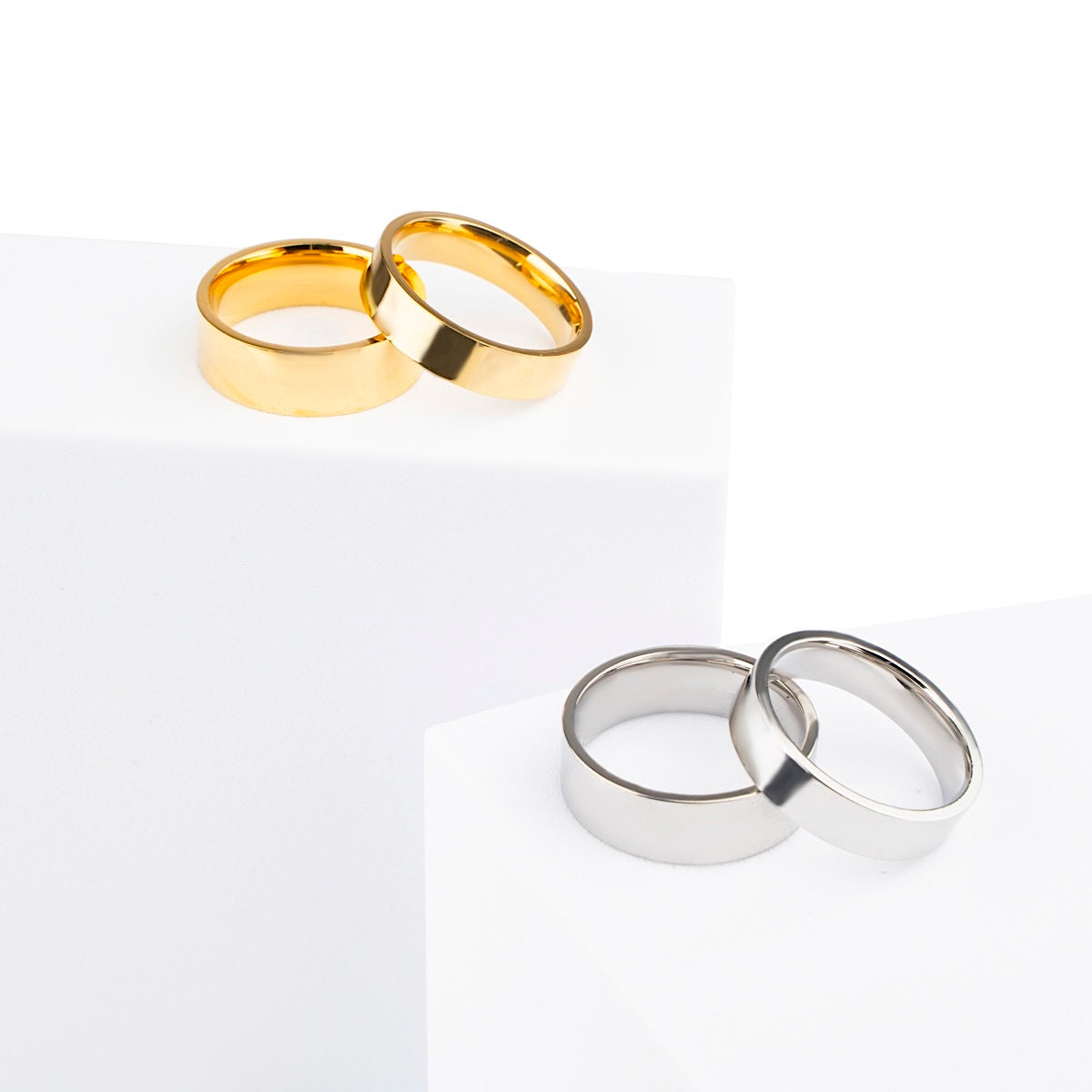 Hoogglans Gepolijste Ring - Zilver Kleurig - Staal