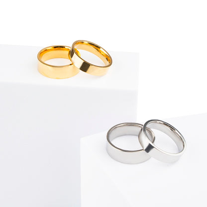 Hoogglans Gepolijste Ring - Zilver Kleurig - Staal