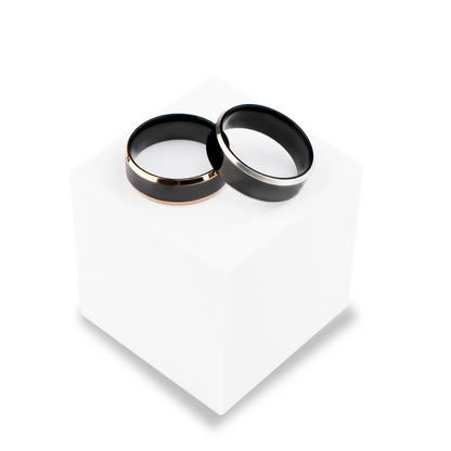 Zwarte Ring met Zilver Kleurige Rand - Staal
