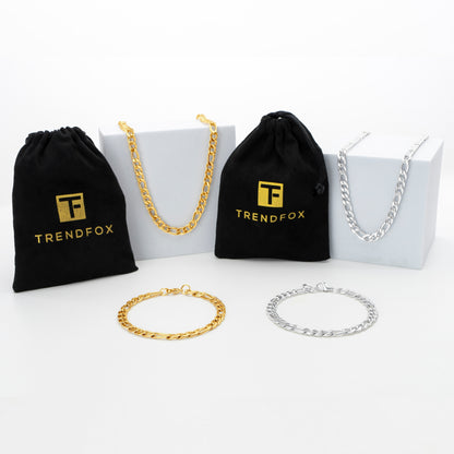 Figaro Ketting - Staal - Goud Kleurig