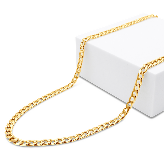 Cuban Link Ketting - Staal - Goud Kleurig