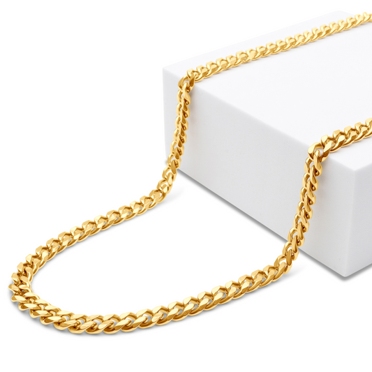 Curb Chain Ketting - Goud Kleurig - Staal