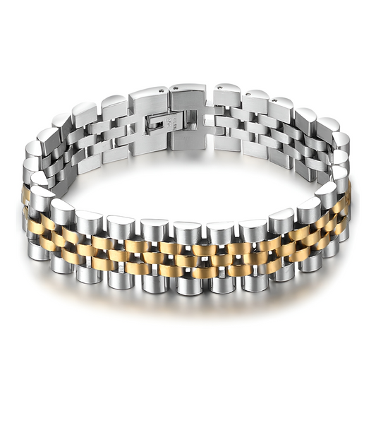 Jubilee Stijl Armband - Zilver / Goud Kleurig - Staal